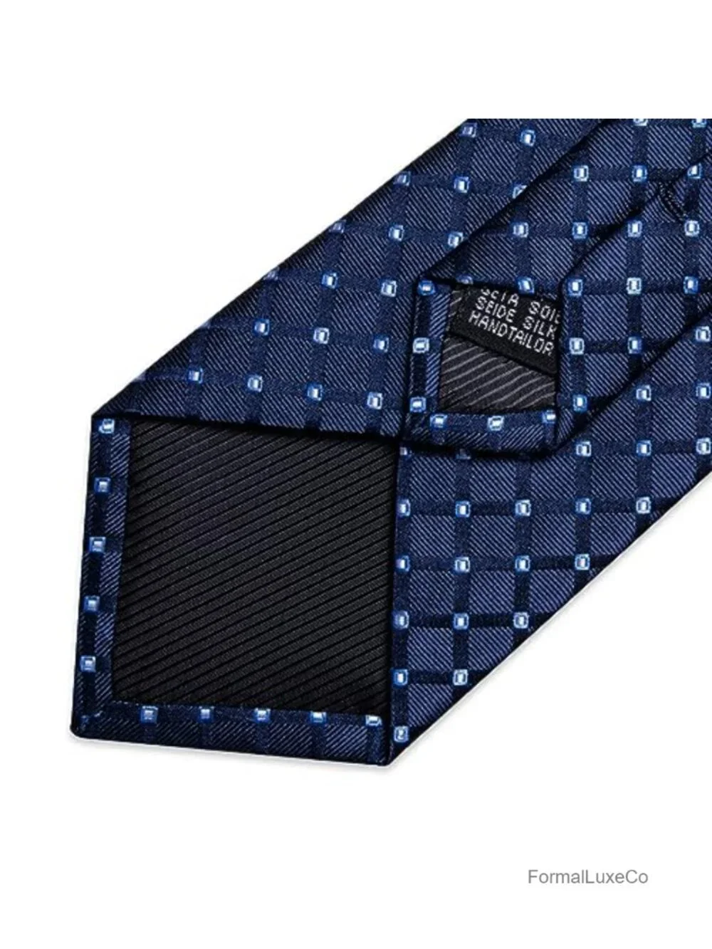 Silk Necktie Set with Pocket Square Cufflinks Tie Clip Gift Box Wedding